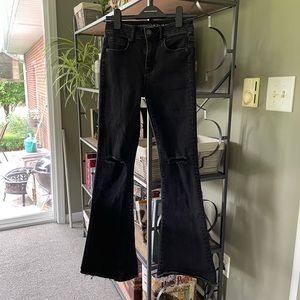 American Eagle Black Hi-Rise Slim Flare Jeans